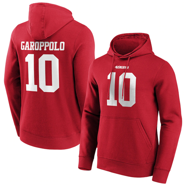 Men's Red San Francisco 49ers #10 Jimmy Garoppolo Hoodie